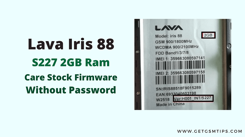 Lava Iris 88 Flash File S227 Rom